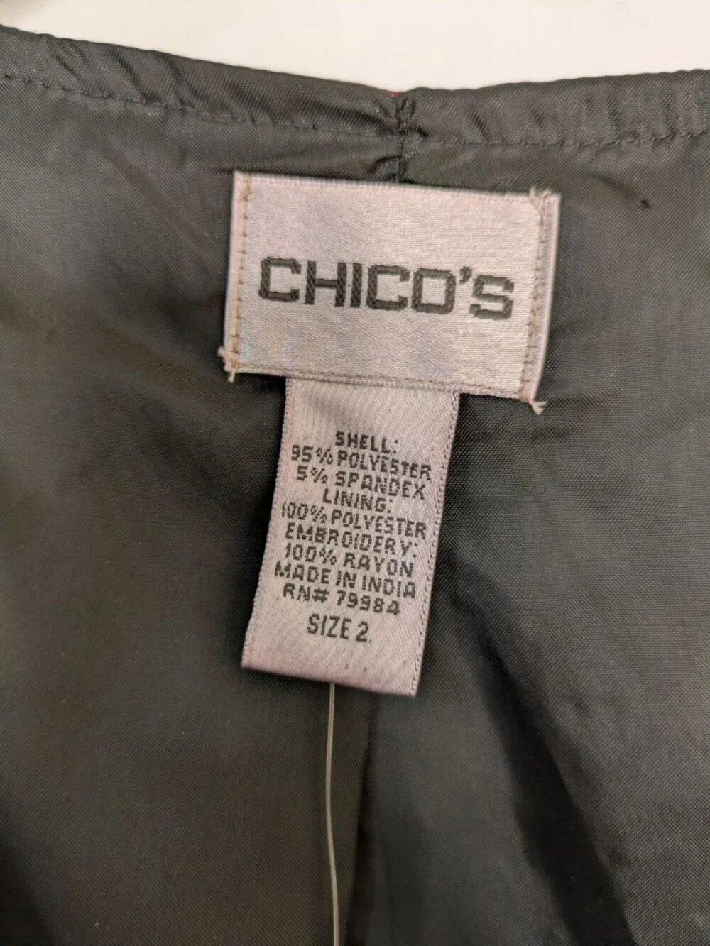 NWT Chico's Size 2 (L/12) Royal Glam Fuschia Ratune Jacket Beaded Satin Jacket